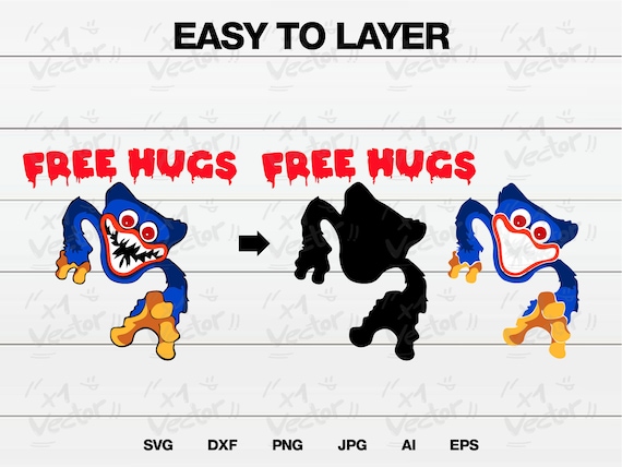 Huggy Wuggy PNG, SVG, JPG, Dxf, Poppy Playtime, Huggy Wuggy