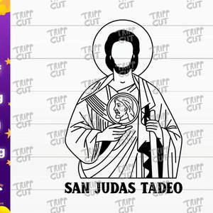 San Judas Tadeo PNG, JPG, SVG Santo png, San judas png, oración de fe png Print and Cut Digital files cricut silhouette files download