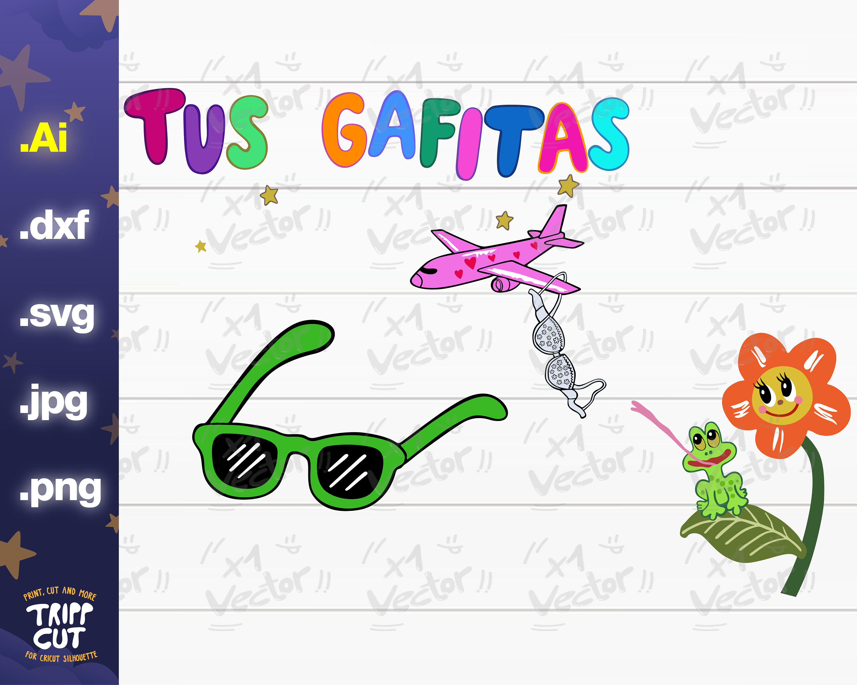 Bichota Tus Gafitas visualizer png, Mañana será bonito JPG/PNG/SVG Print and Cut Digital, cricut silhouette files download