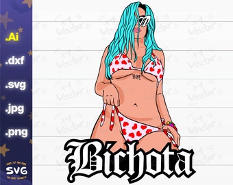 Bichota SVG/DXF/PNG/jpg Karol G bikini, Digital Files for cricut silhouette, sublimation, decals, digital download