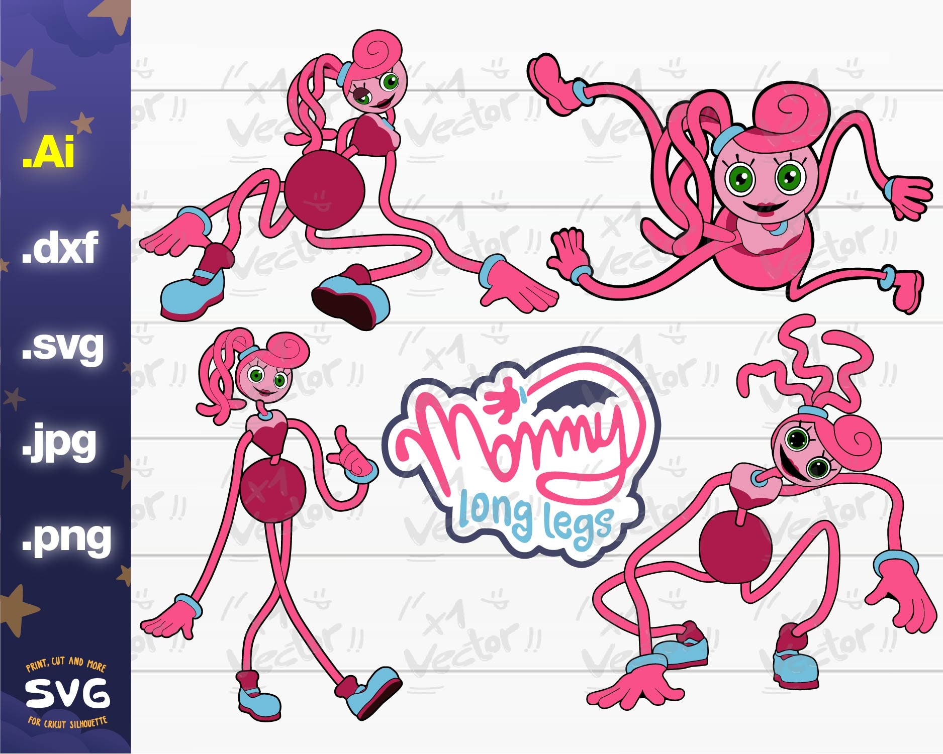 Mommy Long Legs Bundle SVG Digital Files for Cricut 