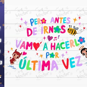 Bichota X si volvemos letra JPG, Mañana sera bonito PNG, Print and Cut Digital files cricut silhouette files download
