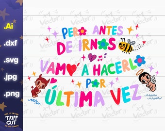 Karol G X si volvemos letra JPG, Mañana sera bonito PNG, Print and Cut Digital files cricut silhouette files download