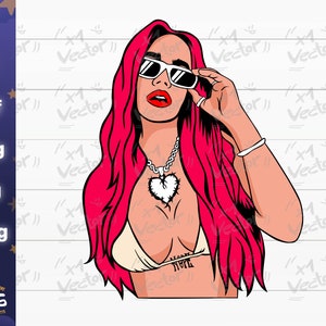 Bichota Red Hair PNG/SVG/JPG/Dxf, Bichota Cut file, Digital Files for cricut silhouette, Bichota Png