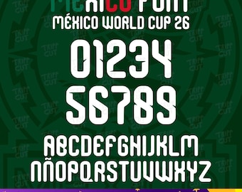 Font México world cup 2026, Font ttf, archivos eps, svg, png team México, Print and cut digital files Instant download