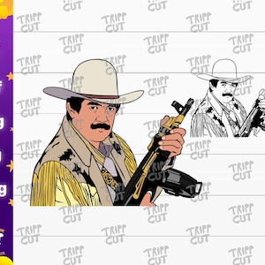 Beto El mero león del corrido PNG,JPG,SVG México, regional mexicano jpg, Print and Cut Digital files cricut silhouette files download