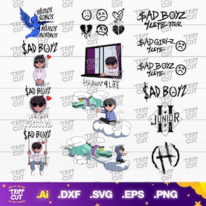 Bundle Sad Boys PNG,JPG,SVG,Dxf Corridos tumbados jpg, México Print and Cut Digital files cricut silhouette files download