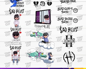 Bundle Sad Boys PNG,JPG,SVG,Dxf Corridos tumbados jpg, México Print and Cut Digital files cricut silhouette files download