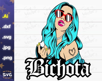 Bichota SVG PNG, Digital Files for cricut silhouette, sublimation, decals, digital download
