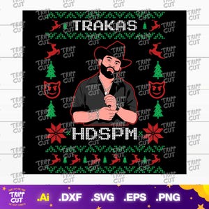 Trakas HSDPM Ugly Christmas Sweater PNG,Dxf,SVG corridos bélicos, Corridos jpg,Print and Cut Digital files cricut silhouette files download