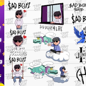 Junior H Bundle Sad Boys PNG,JPG,SVG,Dxf Corridos tumbados jpg, México Print and Cut Digital files cricut silhouette files download