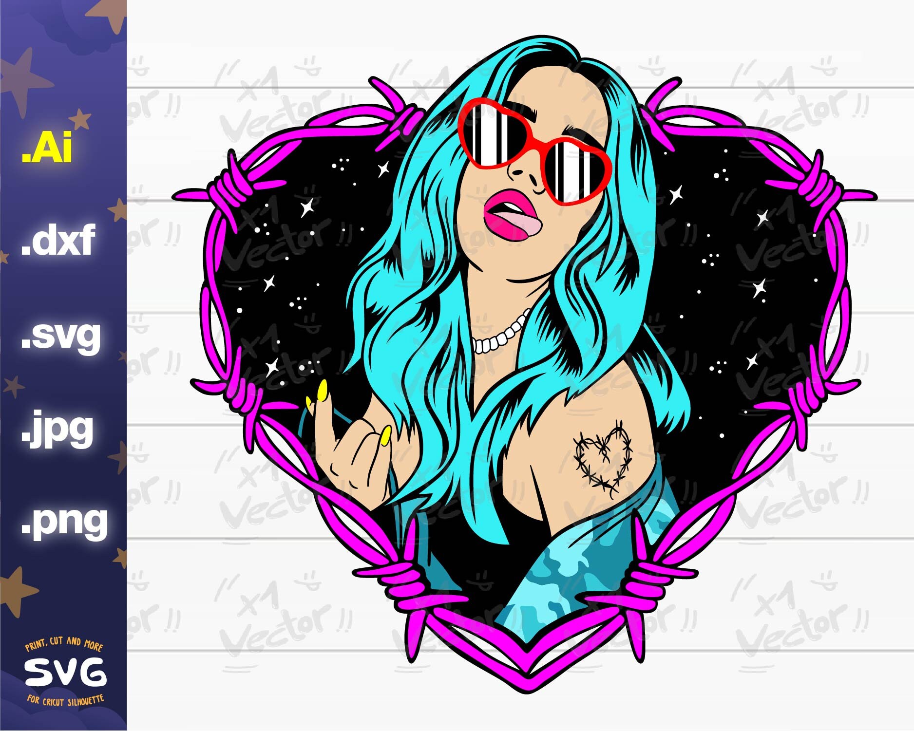 Karol G Bichota SVG Heart Tattoo Karolg PNG Digital Files Etsy