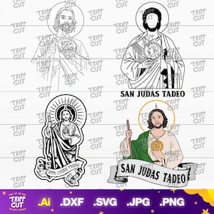 San Judas Tadeo Bundle PNG, JPG, SVG Santo, San judas png, oración de fe png Print and Cut Digital files cricut silhouette files download