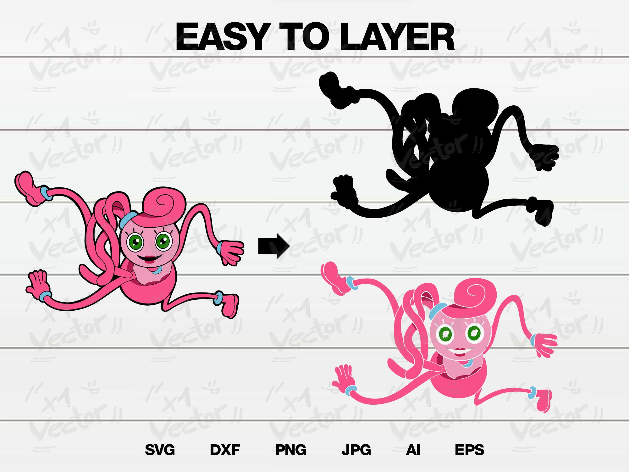 Mommy long legs PNG for sublimation use DIGITAL Download Hand drawn Gamer  clip art pink spider Poppy's Playtime