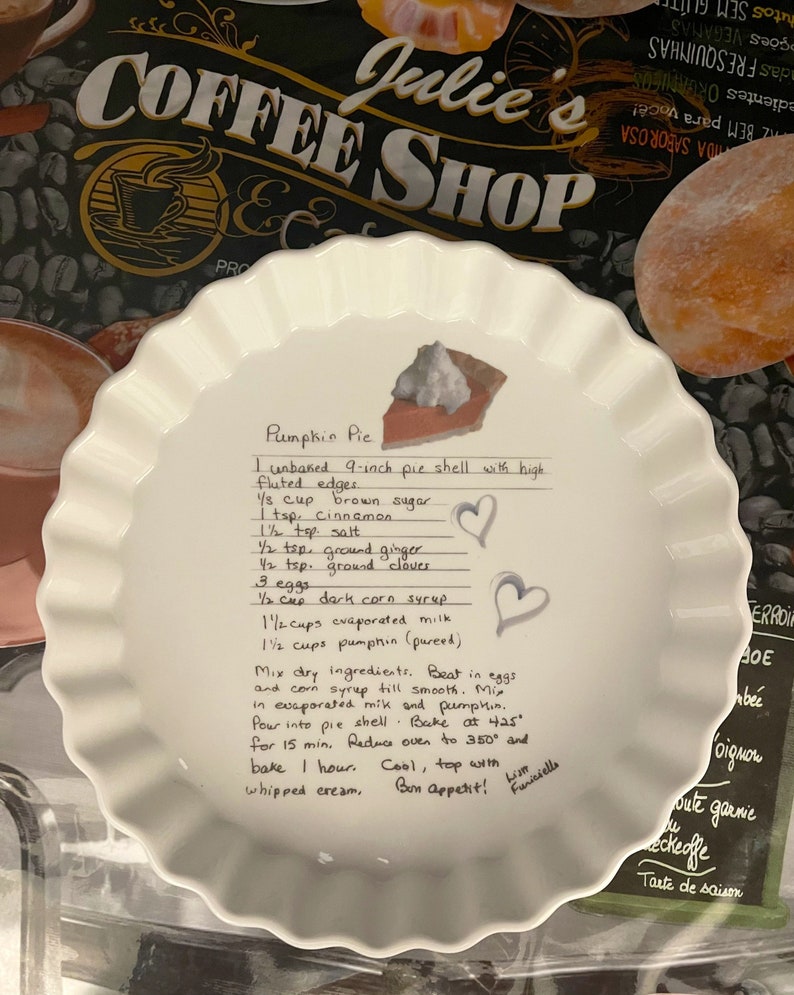 PIE Plate With RECIPE Custom Pie Plate Ceramic Pie Plate Etsy