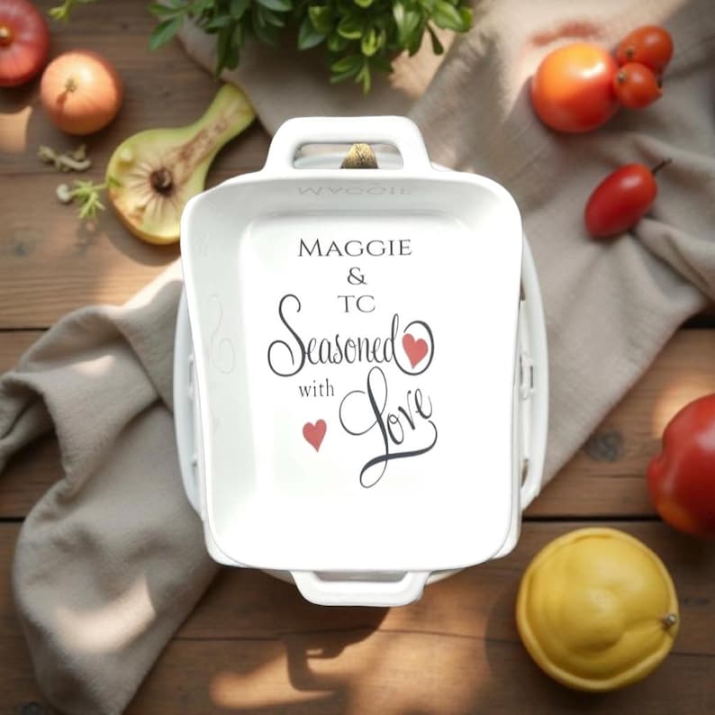 Personalized Porcelain Casserole Dish - Thumbnail 2