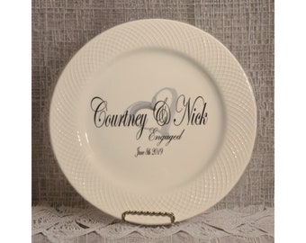 Plate personalized porcelain, engraved photos or art work, handwritten recipe and all artwork under the glaze, NO vinyl, 10” and 12”