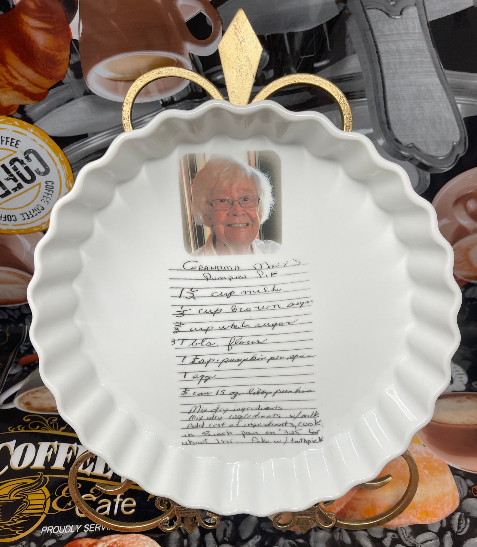 PIE Plate With RECIPE Custom Pie Plate Ceramic Pie Plate Etsy