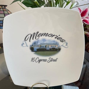 Plate personalized with photo, art, recipe or text, customize your plate 10x10, all under glaze so is dishwasher safe, never fades image 9