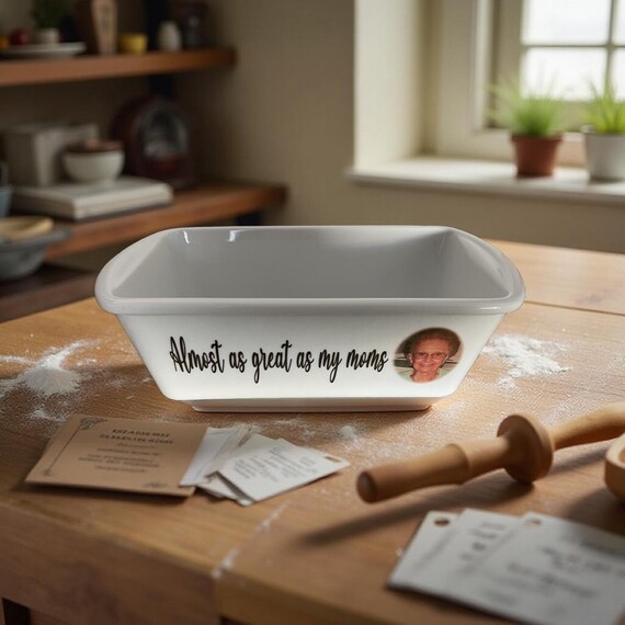 Tall Loaf pan personalized, handwritten recipe on bread baking dish,  customized with handwriting, great for Bread or Meatloaf,