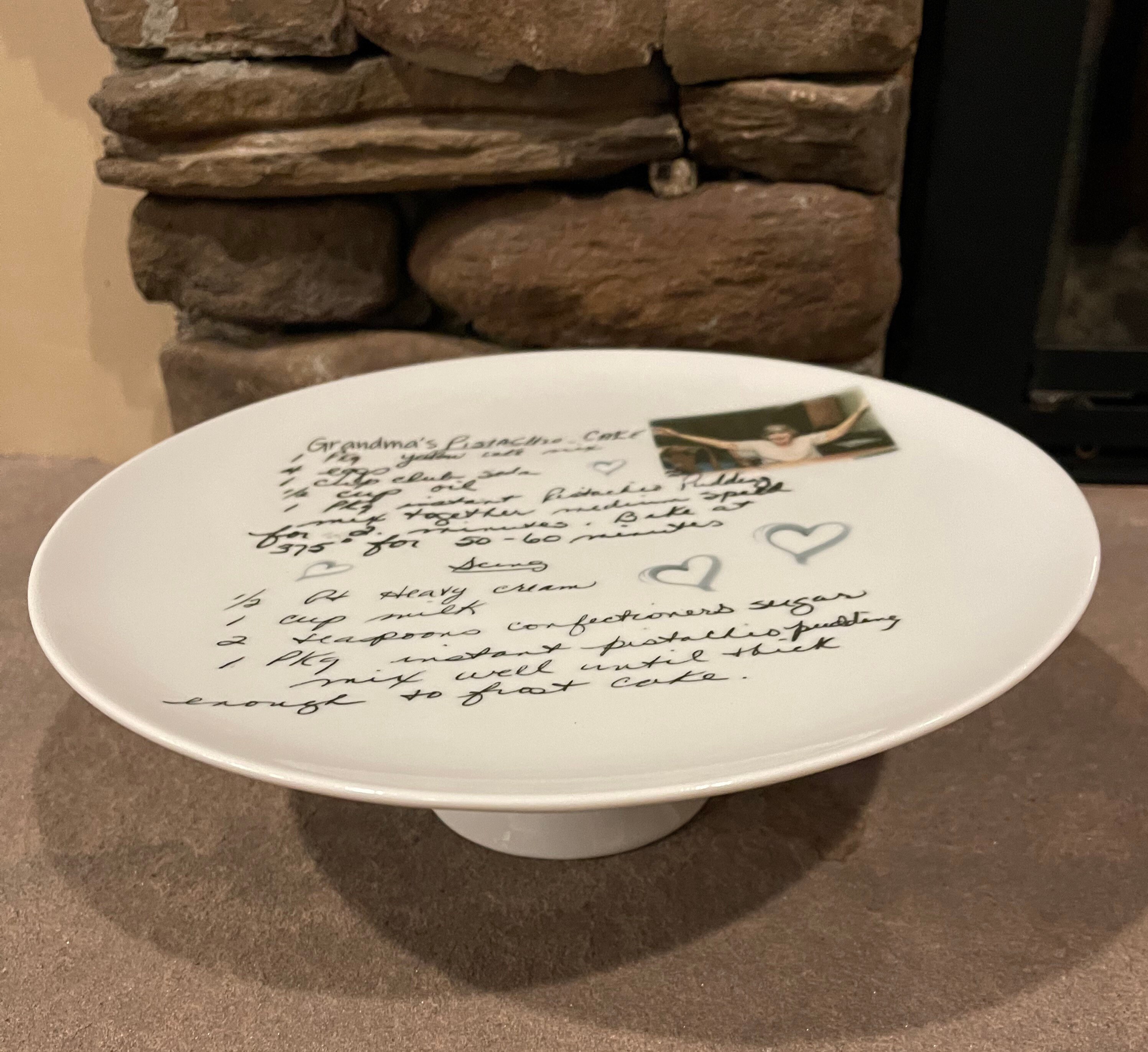 Customized handwriting Cake Plate Personalized Cake Plate Etsy