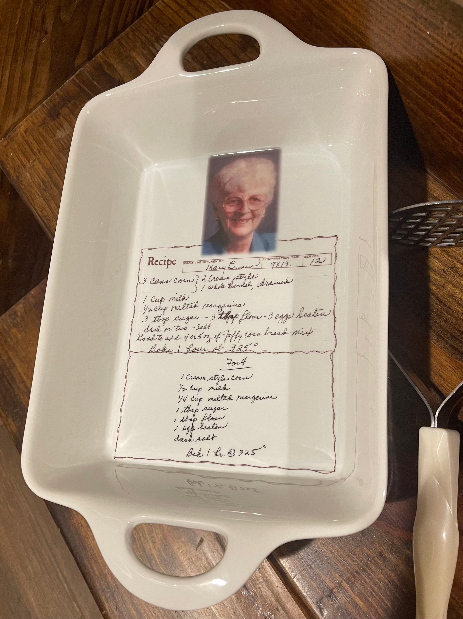 Casserole Dish Handwritten Recipepersonalized Casserole Etsy