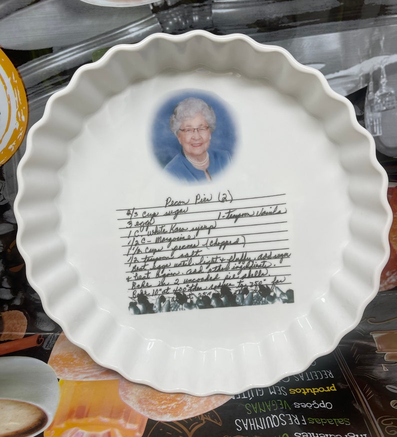 PIE Plate With RECIPE Custom Pie Plate Ceramic Pie Plate Etsy