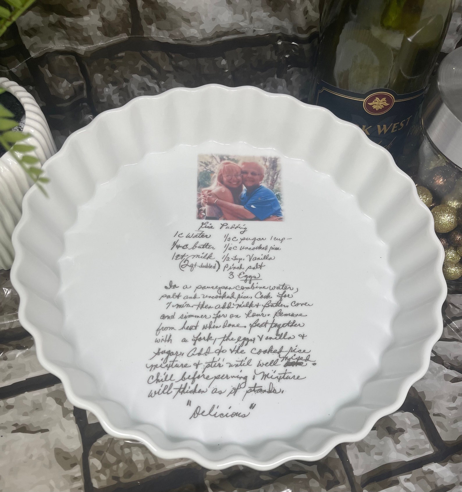 PIE Plate With RECIPE Custom Pie Plate Ceramic Pie Plate Etsy