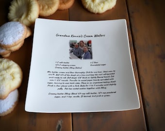 Personalized Photo Plate, Custom Recipe Plate, Dishwasher Safe