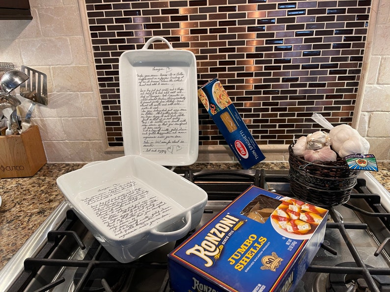 Casserole dish handwritten recipe,personalized casserole pan,baking dish,recipe casserole dish,ceramic,loaf pan,high quality dish ,2.75 qt image 10