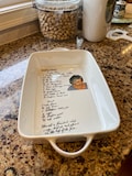 Casserole dish handwritten recipe,personalized casserole pan,baking dish,recipe  casserole dish,ceramic,loaf pan,high quality dish ,2.75 qt