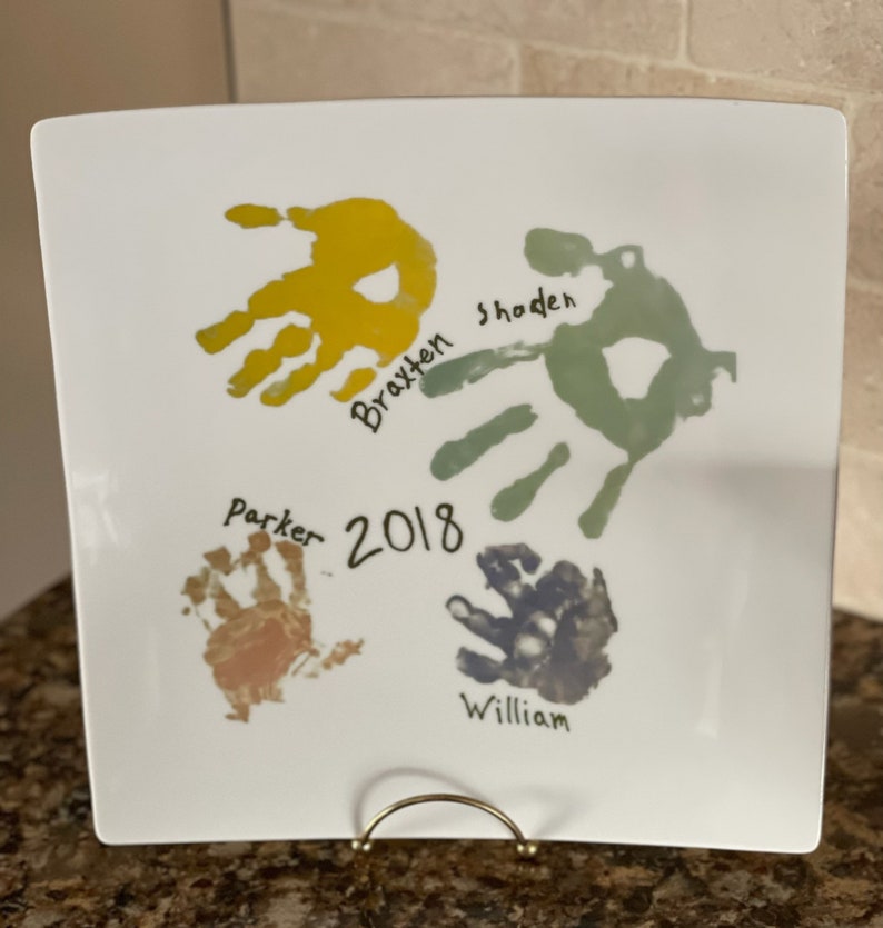 Plate personalized with photo, art, recipe or text, customize your plate 10x10, all under glaze so is dishwasher safe, never fades image 10