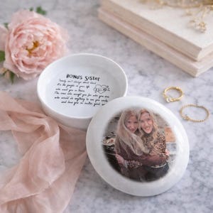 Trinket box personalized, add a special touch with your own photo and text, customize your own design for a meaningful gift, ring box 5.25”
