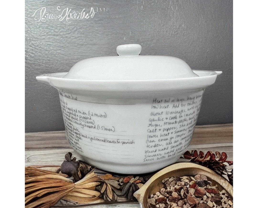 Casserole Dish Personalized With Handwritten Recipe Round - Etsy