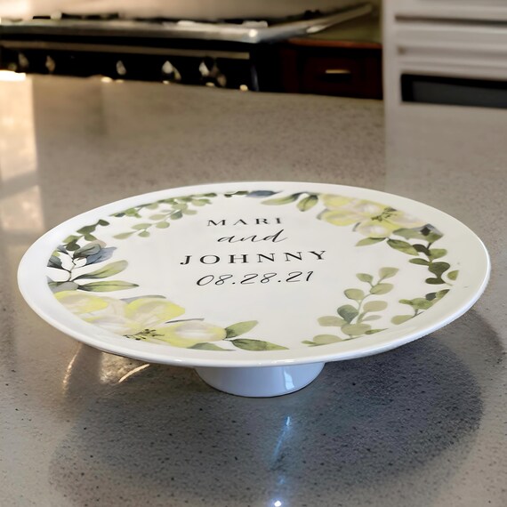 Cake Plate Personalized on Stand Handwritten Recipe on Cake Stand 12 Custom Porcelain All Occasion Gift and Artwork Under Glaze Etsy