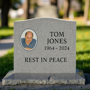 Headstone Photo Plaque - Personalized Memorial Oval Tribute, Attach to Headstone, Cherish Loved Ones, 3.5x4.75” UV Safe, Lasting Keepsake