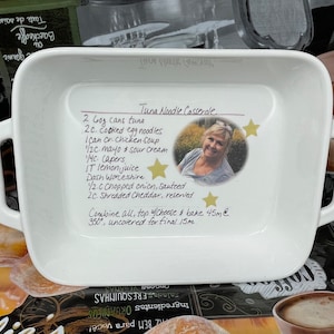Casserole dish handwritten recipe,personalized casserole pan,baking dish,recipe casserole dish,ceramic,loaf pan,high quality dish ,2.75 qt image 9
