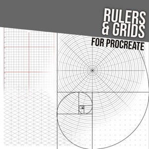 Pacote de régua e grade Procreate - 11 grades para A3, A4, Carta, Quadrado