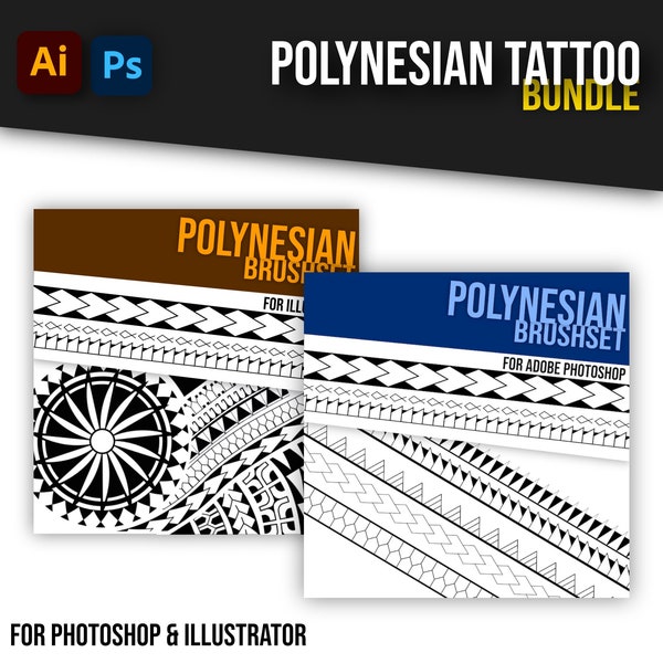 Polynesian Tattoo Brush Bundle für Adobe Illustrator und Photoshop