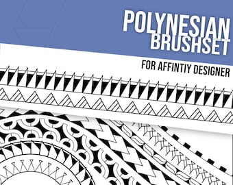Polynesian Tattoo Brushset for Affinity Designer, Maori style Brushes for Tattoo Designs.