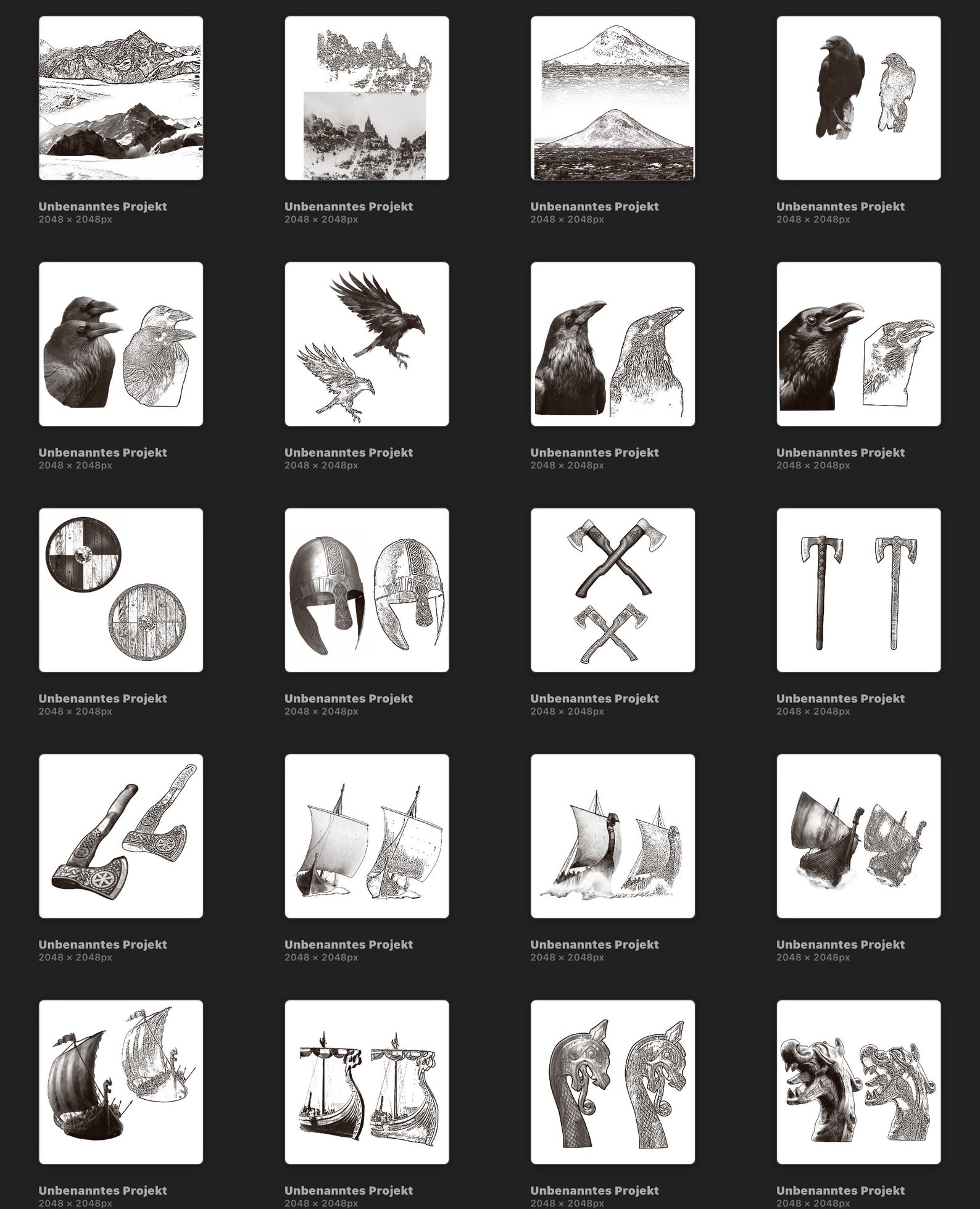 Procreate Tattoo, Nordic and Viking Symbols, Runes and Images as Brush ...