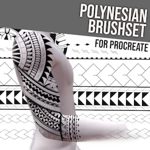Polynesian Tattoo Brushset for procreate, Maori style Brushes and Stamps for tattoo designing.