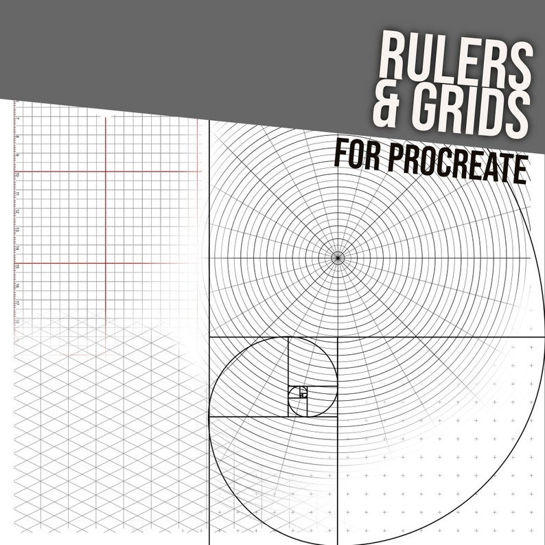 Procreate Ruler and Grid Pack - 11 Grids for A3, A4, Letter, Quadrat - Etsy