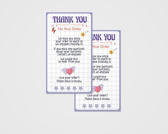 Small Business Thank You Cards | Printable Thank You Card| Package Inserts | Ready to Print | Instant Download | Retro Shop Owner Cards |