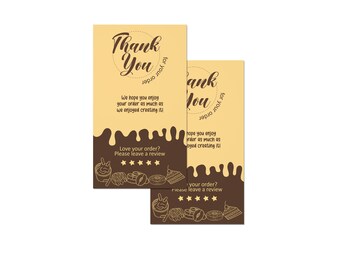 Small Business Thank You Cards | Printable Thank You Card| Package Inserts | Ready to Print | Instant Download | Bakery Shop Owner Cards |