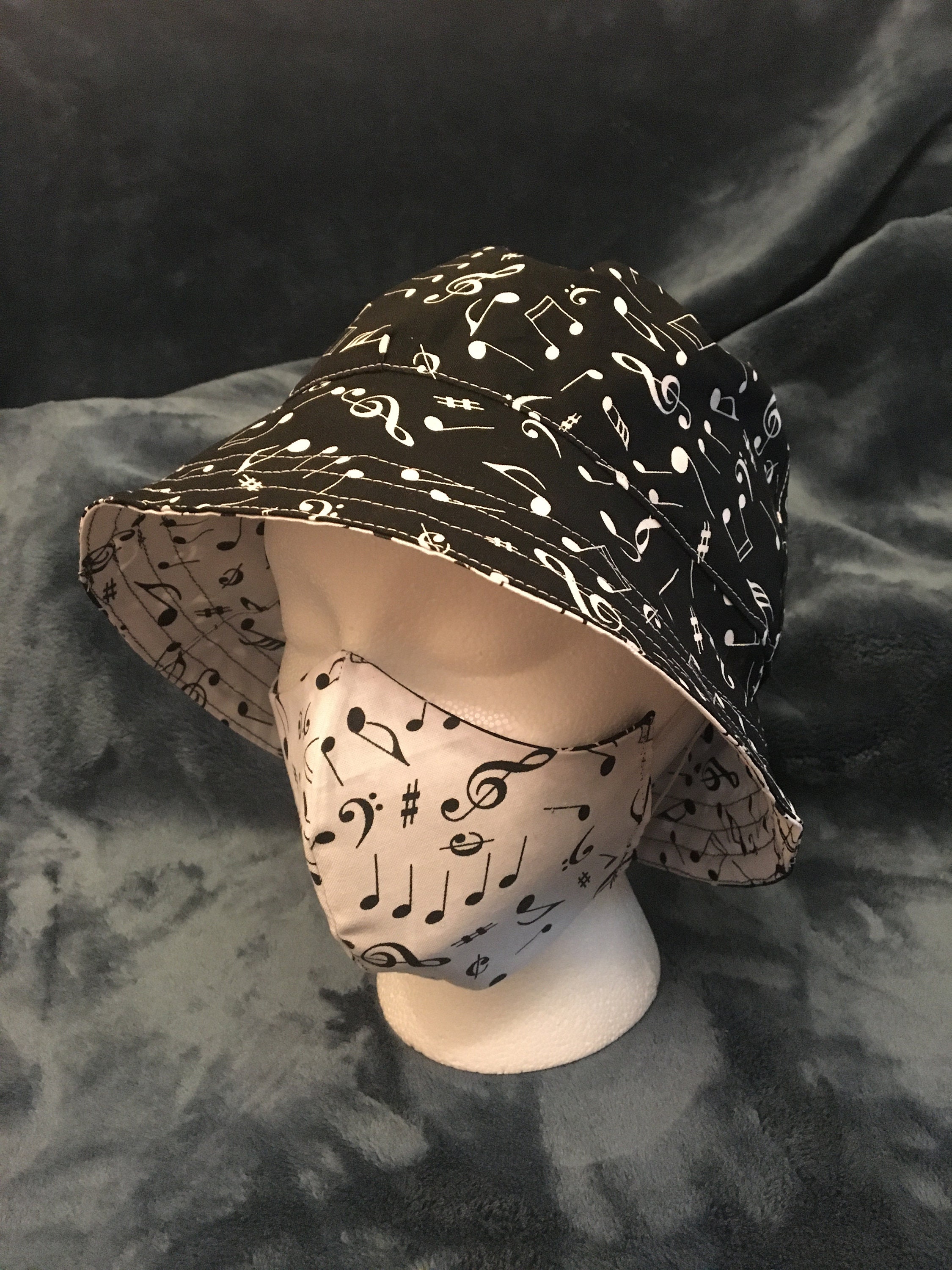 Reversible Bucket Hat/Face Mask Combo Etsy