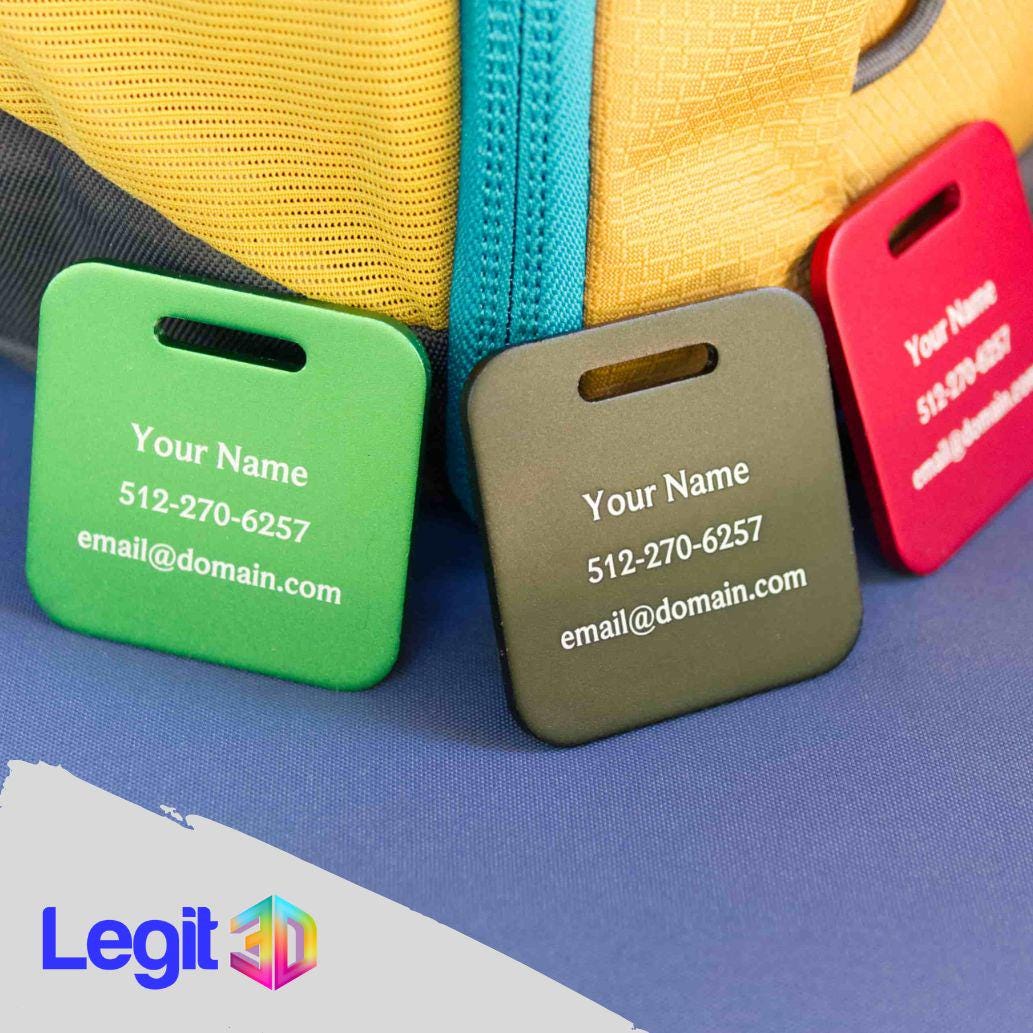 3 & 6 Pack Discounts - Custom METAL Tags, Backpacks and Bags With Your ...