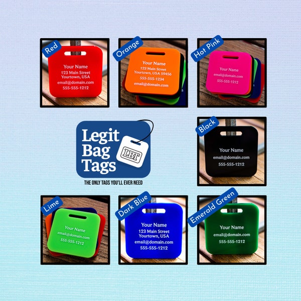 3 Pack - Custom Tags, Backpacks and Bags with Your Personalized Text, 2"x2"