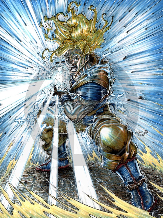 Super Saiyan Goku Kamehameha coloreado con marcadores - Etsy España Super Saiyan Goku Kamehameha coloreado con marcadores - Etsy España