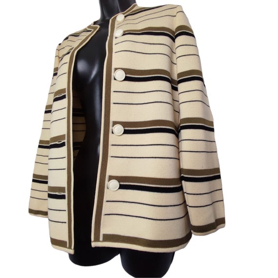 St. Andrews Vintage Zephyr Wool Stripped Sweater Card… Gem